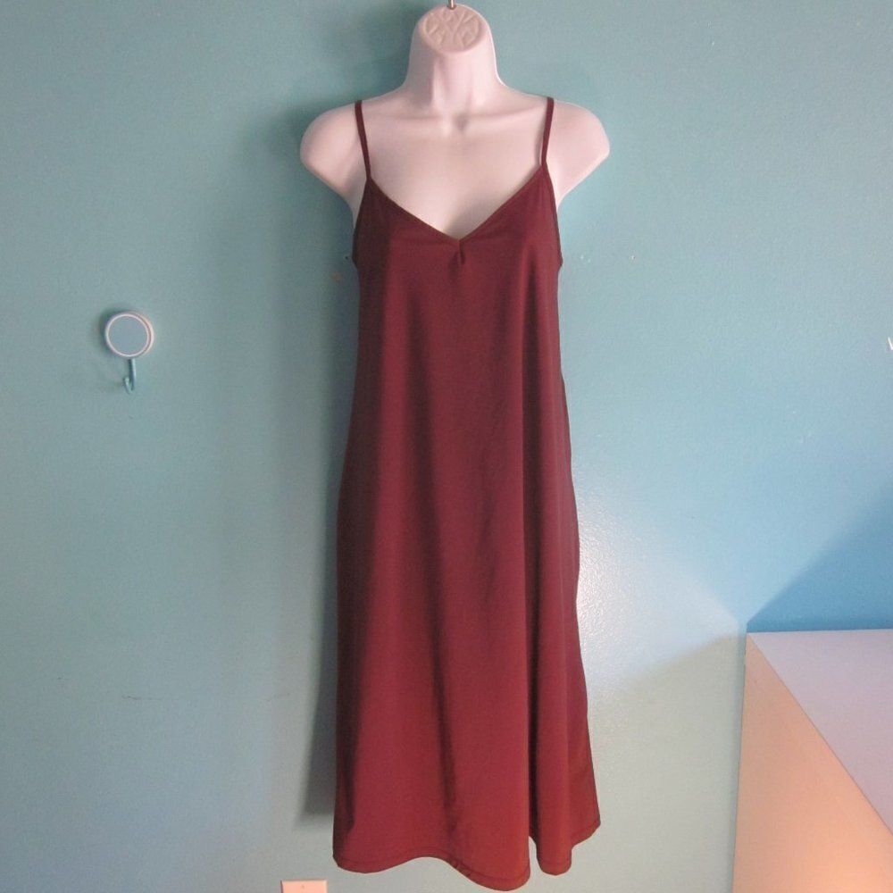 Alembika 5 Womens Size L / XL Mauve Nylon Slip Dress Maxi Adjustable Straps